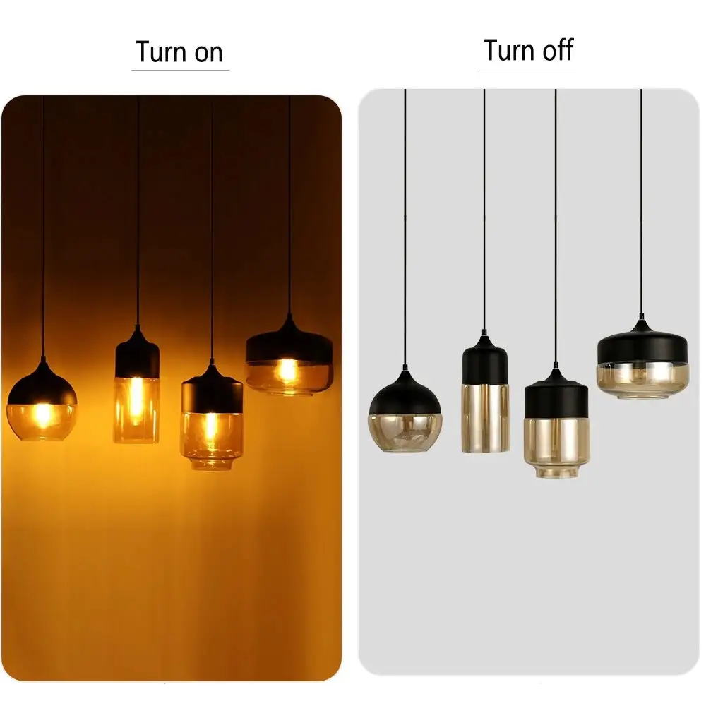 Modern Loft Glass Pendant Lamp for Kitchen Living Bar - Lighting