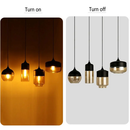 Modern Loft Glass Pendant Lamp for Kitchen Living Bar - Lighting