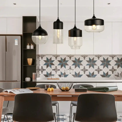 Modern Loft Glass Pendant Lamp for Kitchen Living Bar - Lighting