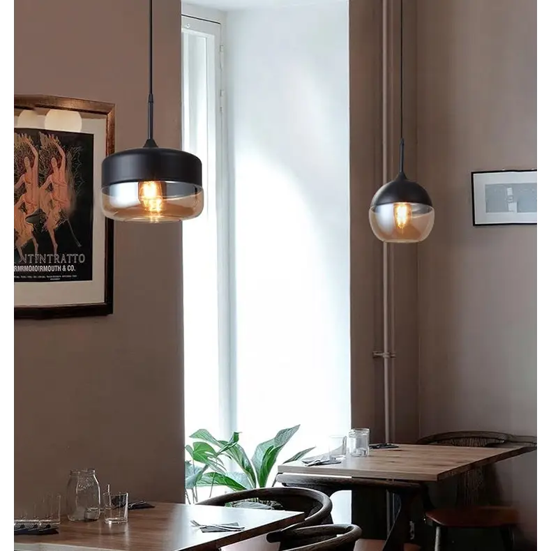 Modern Loft Glass Pendant Lamp for Kitchen Living Bar - Lighting