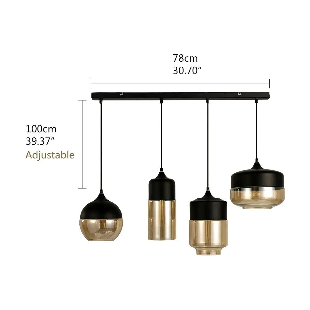 Modern Loft Glass Pendant Lamp for Kitchen Living Bar - A4 - Lighting