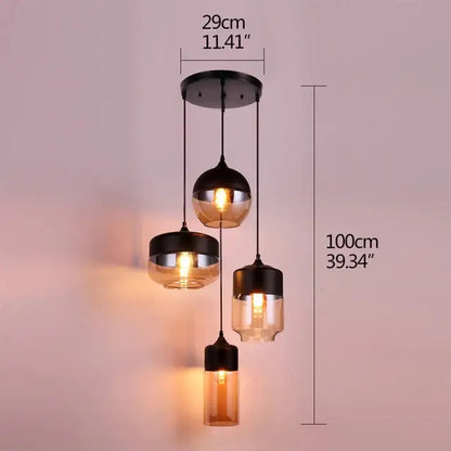 Modern Loft Glass Pendant Lamp for Kitchen Living Bar - A4D - Lighting