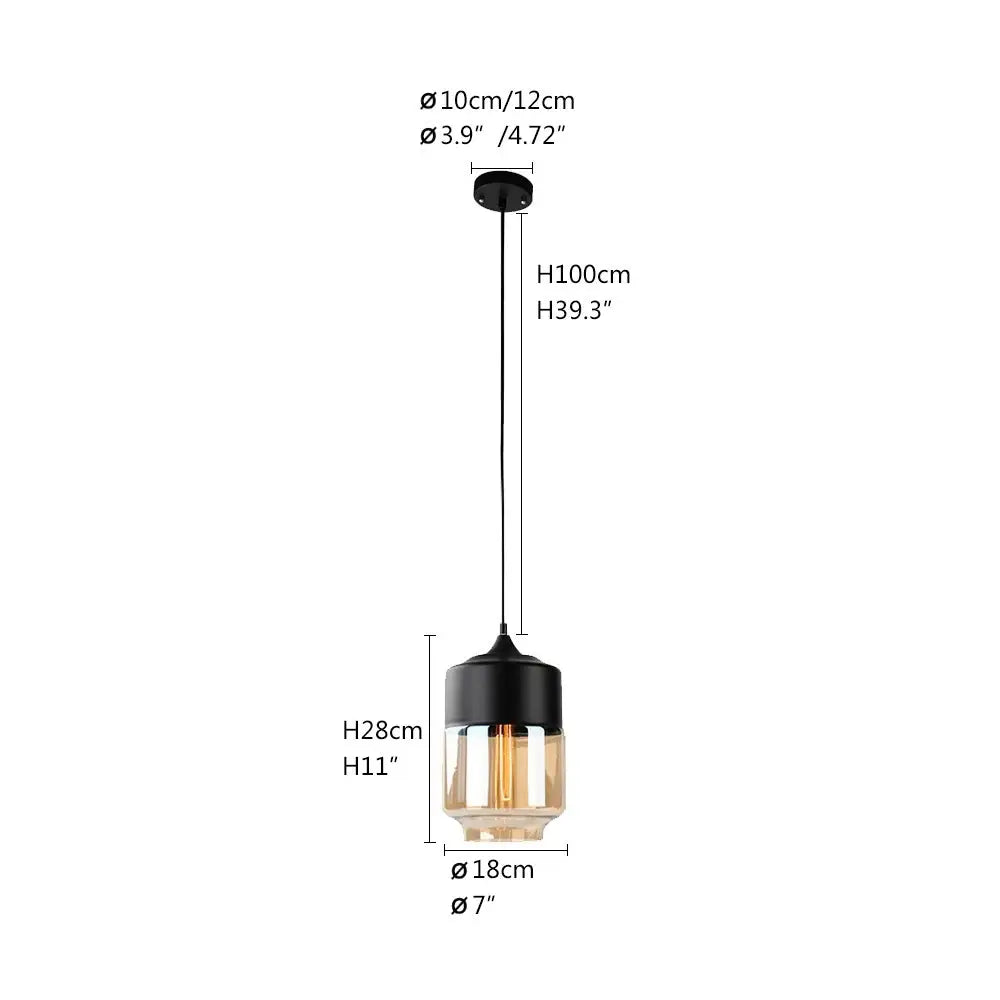 Modern Loft Glass Pendant Lamp for Kitchen Living Bar - AB - Lighting