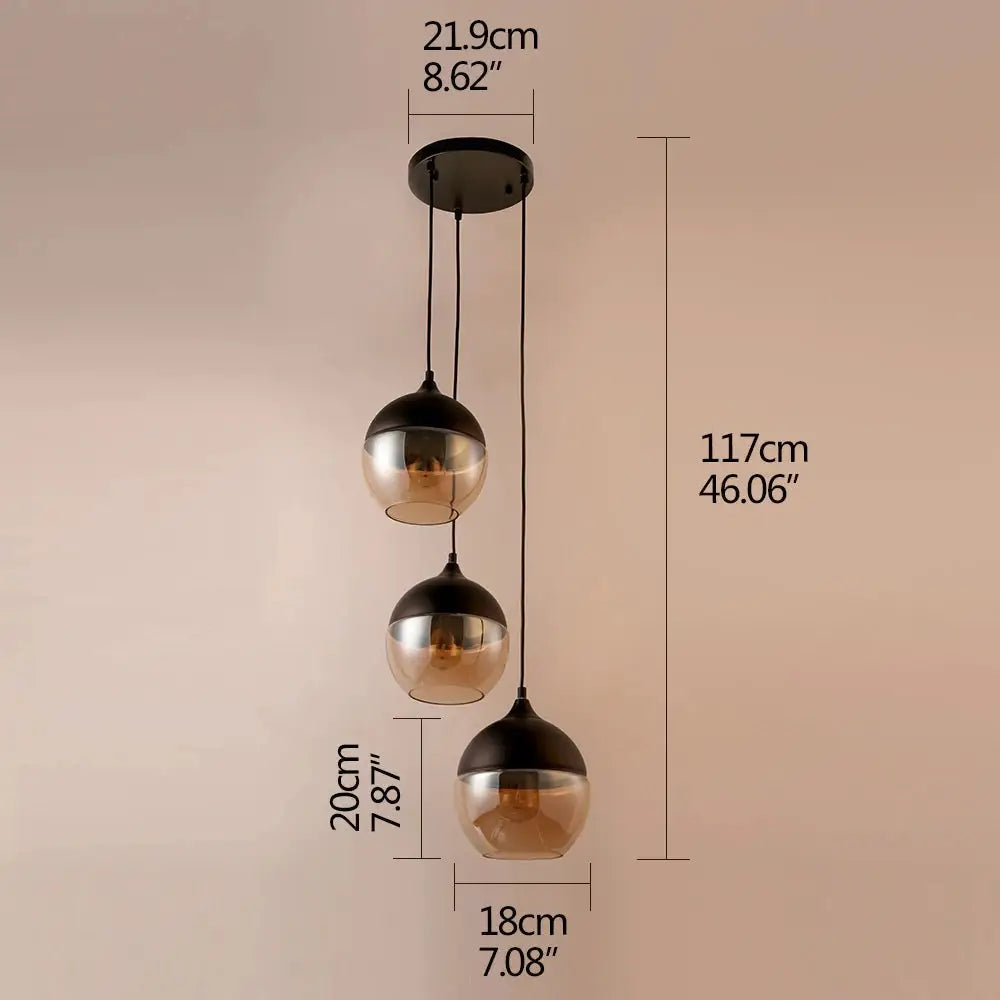 Modern Loft Glass Pendant Lamp for Kitchen Living Bar - AD3T - Lighting