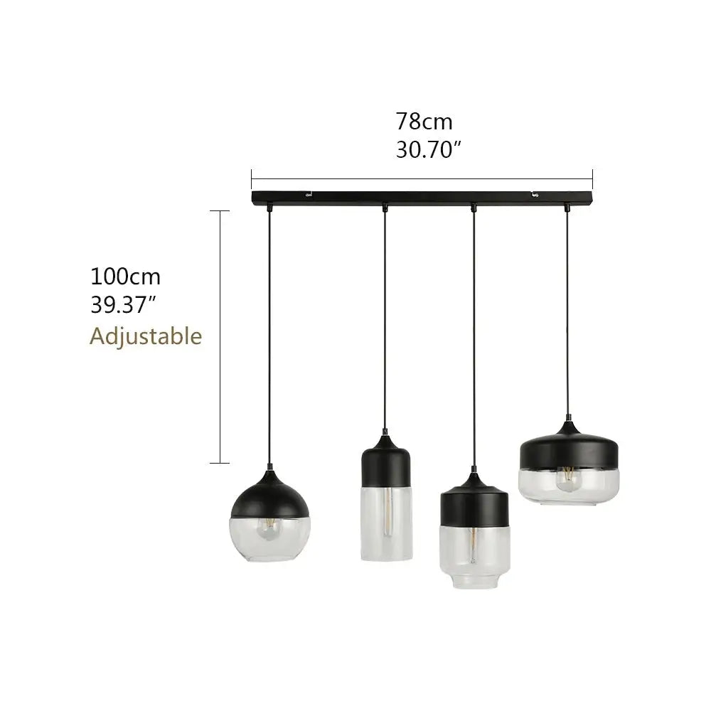 Modern Loft Glass Pendant Lamp for Kitchen Living Bar - C4 - Lighting