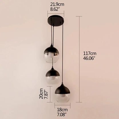 Modern Loft Glass Pendant Lamp for Kitchen Living Bar - CD3T - Lighting