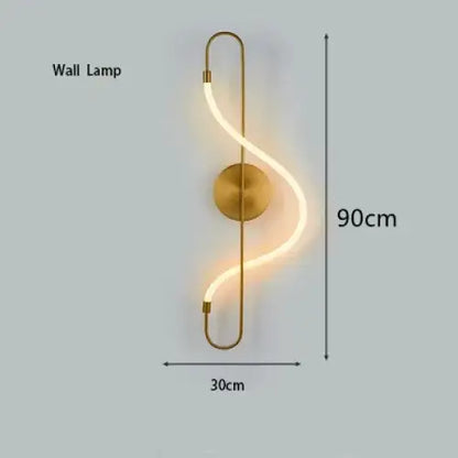 Modern Long Hose LED Dimmable Chandelier - gold wall lamp / Remote dimming - Home &