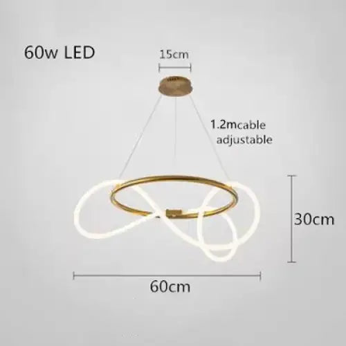 Modern Long Hose LED Dimmable Chandelier - round 60 cm / Neutral light 4000K - Home &