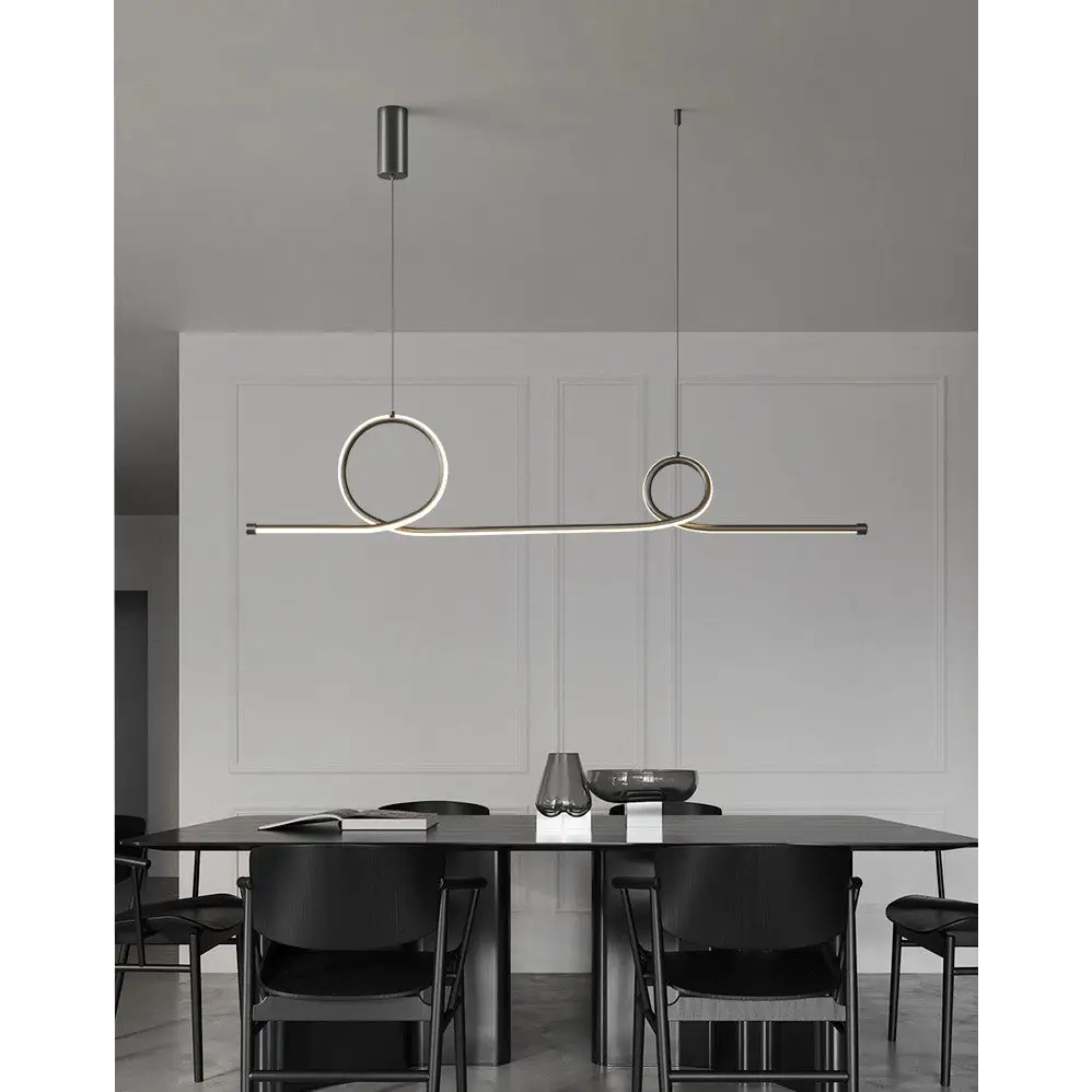 Modern Long Strip LED Pendant Light for Living Dining - Lighting