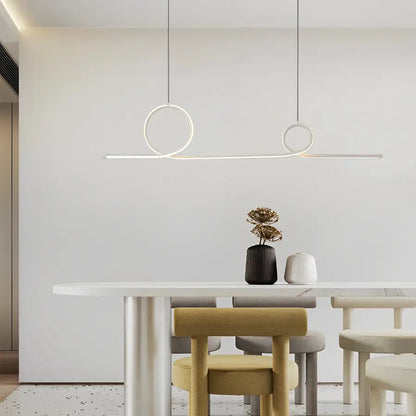 Modern Long Strip LED Pendant Light for Living Dining - Lighting