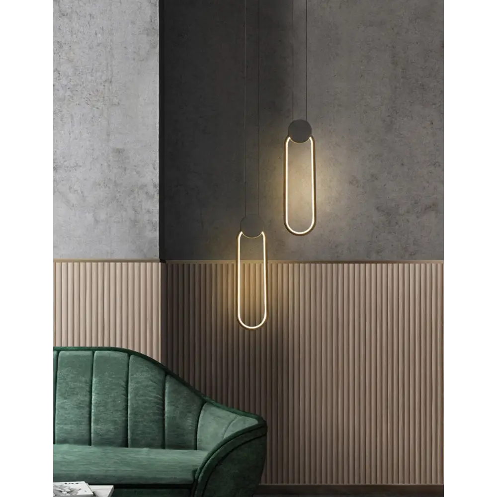 Modern Minimalism: Long LED Pendant Lights for Stylish Spaces - Oval / Changeable