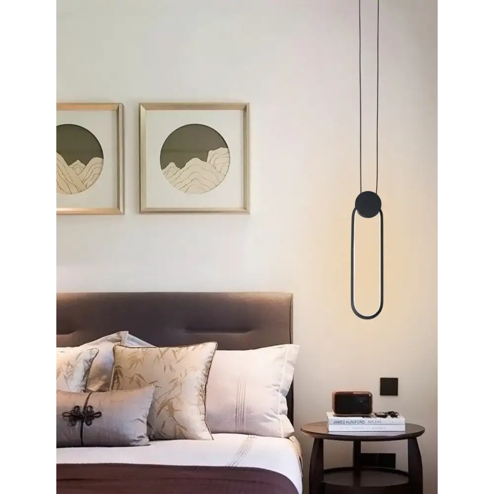 Modern Minimalism: Long LED Pendant Lights for Stylish Spaces - Oval / Warm light