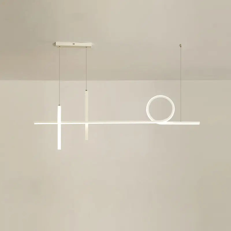 Modern Minimalist LED Chandelier for Dining Room - L31.5’ / L80.0cm White Cool Light