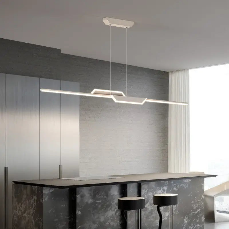 Modern Minimalist LED Chandelier for Living Bedroom - White - Home & Garden > Lighting