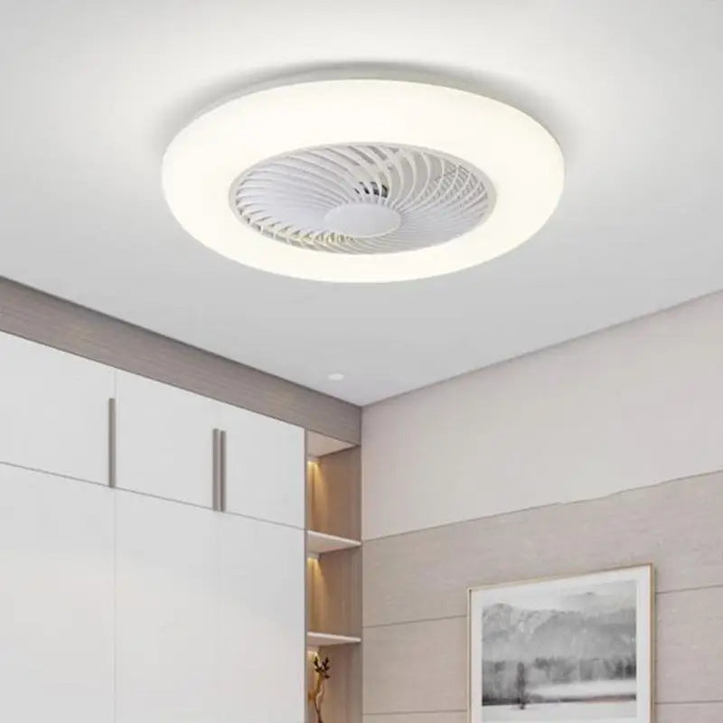 Modern Round Bladeless Ceiling Fan with LED Lights - Lighting > lights Fans