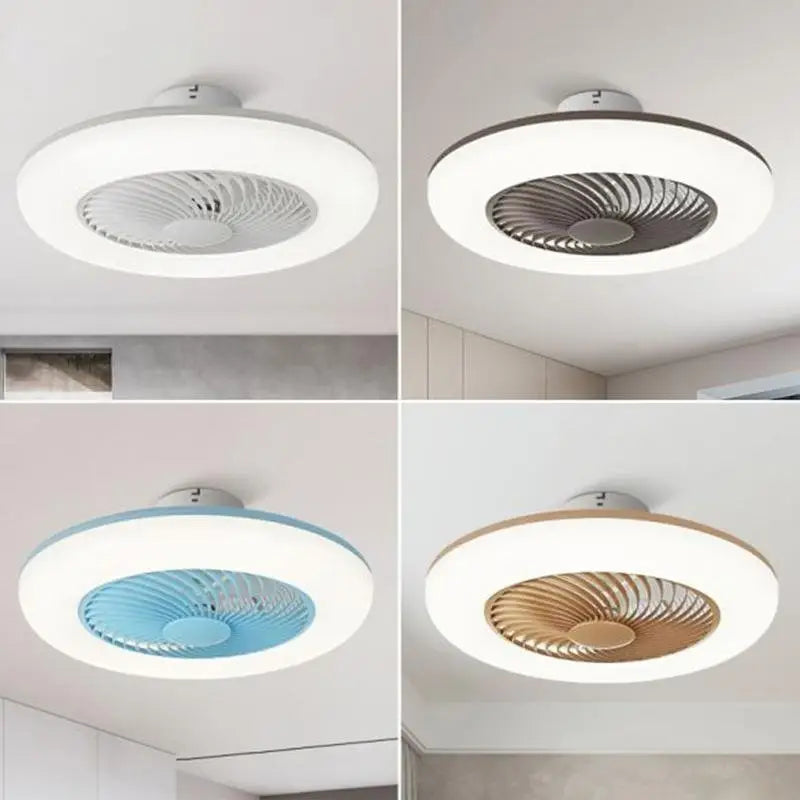 Modern Round Bladeless Ceiling Fan with LED Lights - Lighting > lights Fans