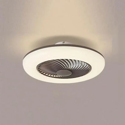 Modern Round Bladeless Ceiling Fan with LED Lights - Coffee - Lighting > lights Fans