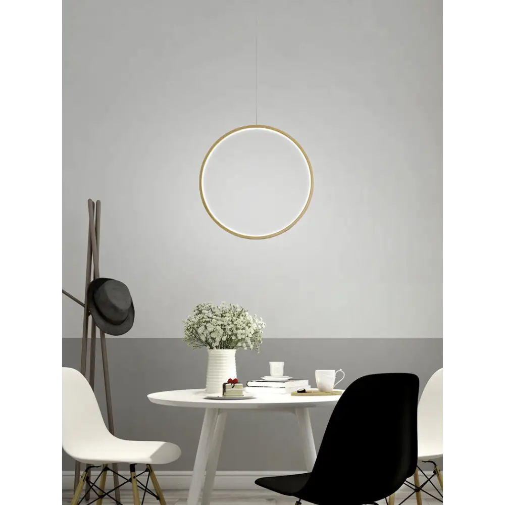 Modern Round LED Pendant Light for Dining Living - Dia7.9’ / Dia20.0cm Gold Cool Lighting