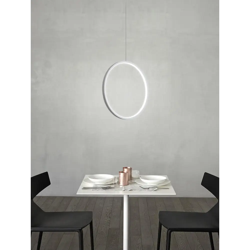 Modern Round LED Pendant Light for Dining Living - Dia7.9’ / Dia20.0cm White Cool Lighting