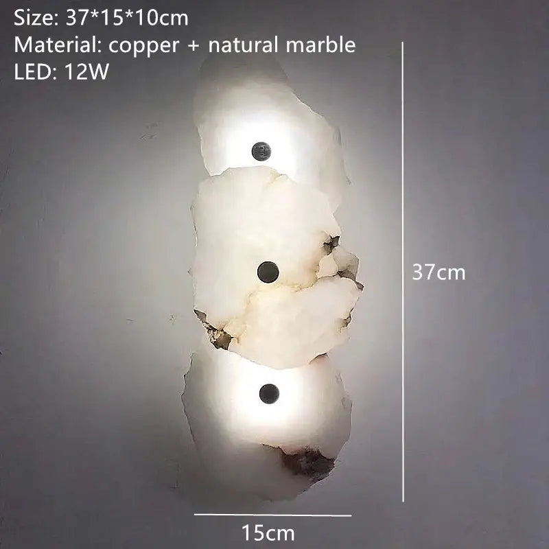 Natural Marble LED Wall Lamp - 3 marbles / Warm light - Home & Garden > Lighting Fixtures