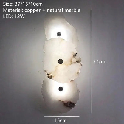 Natural Marble LED Wall Lamp - 3 marbles / Warm light - Home & Garden > Lighting Fixtures