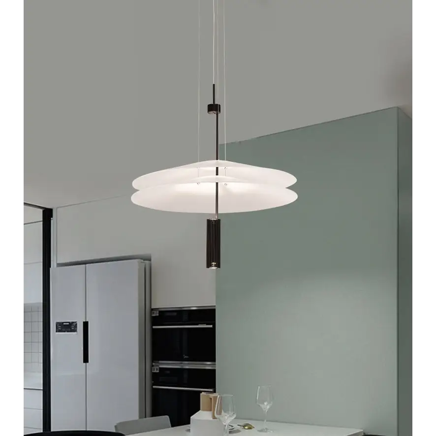 Nordic Ballet Skirt LED Pendant Light for Dining Living Bedroom - 2Layer Black / Cool