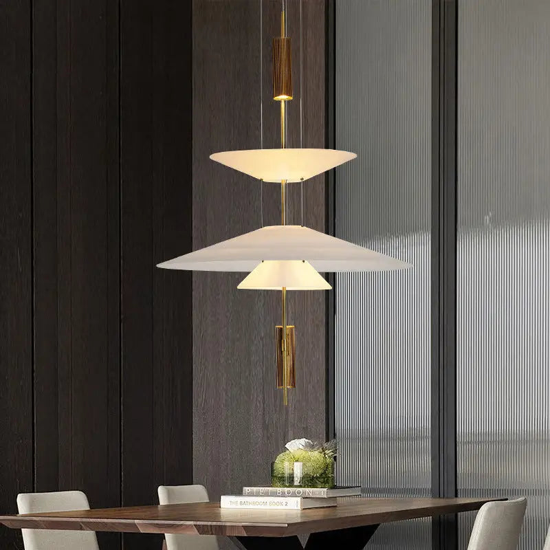Nordic Ballet Skirt LED Pendant Light for Dining Living Bedroom - 3Layer Gold / Cool