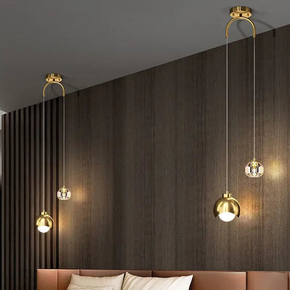 Nordic Gold Pendant Lamp: Hanging Light for Bedroom Kitchen - Lighting