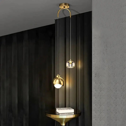 Nordic Gold Pendant Lamp: Hanging Light for Bedroom Kitchen - Lighting