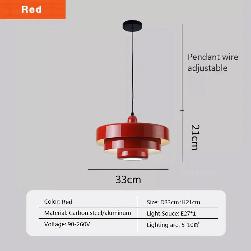 Nordic LED Pendant Light Macaron - Red / Tricolor light - Home & Garden > Lighting