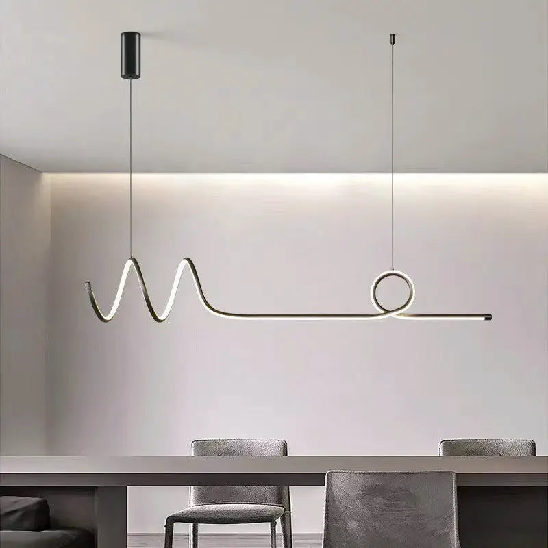 Nordic Long Strip LED Pendant Lamp for Living Dining - Lighting