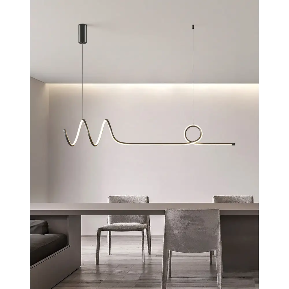 Nordic Long Strip LED Pendant Lamp for Living Dining - Lighting