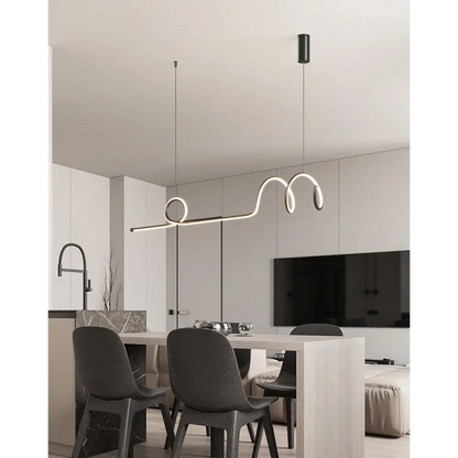 Nordic Long Strip LED Pendant Lamp for Living Dining - Lighting