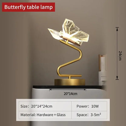 Nordic Luxury Creative Butterfly Lamp for Bedroom Living - Desk lamp 20CM / neutral light