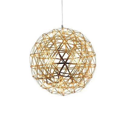 Nordic Modern Ball Fireworks Pendant Light - Gold body / D60cm 92bulbs / Warm White