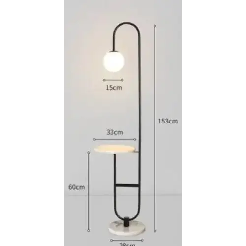 Nordic Modern Glass LED Stand Floor Lamp for Living Bedroom - black Marble A / warm light