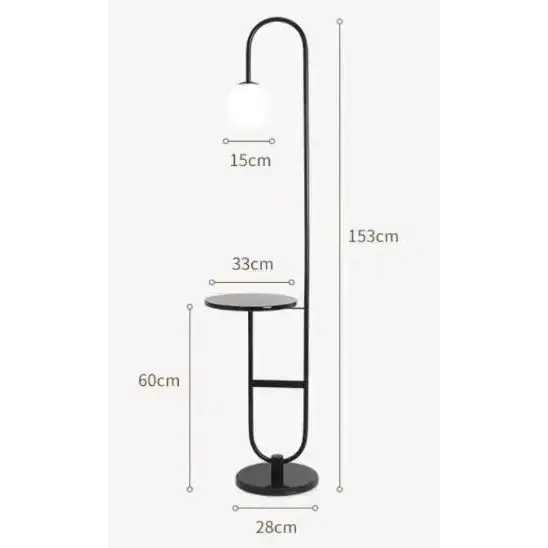 Nordic Modern Glass LED Stand Floor Lamp for Living Bedroom - black Marble B / warm light