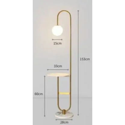 Nordic Modern Glass LED Stand Floor Lamp for Living Bedroom - gold Marble / warm light