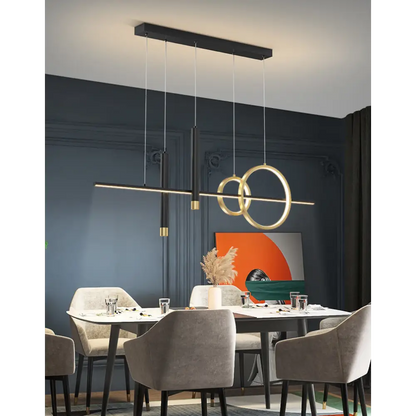 Nordic Modern LED Pendant Light for Dining Kitchen - Cool / Black + Gold / L47.2’