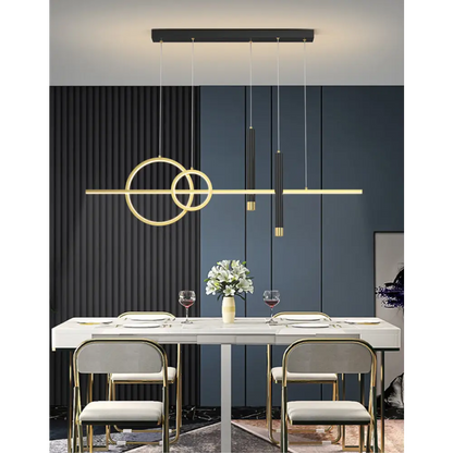 Nordic Modern LED Pendant Light for Dining Kitchen - Cool / Gold + Black / L39.4’