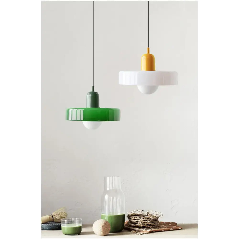 Nordic Retro Macaron Glass Pendant Light - Lighting