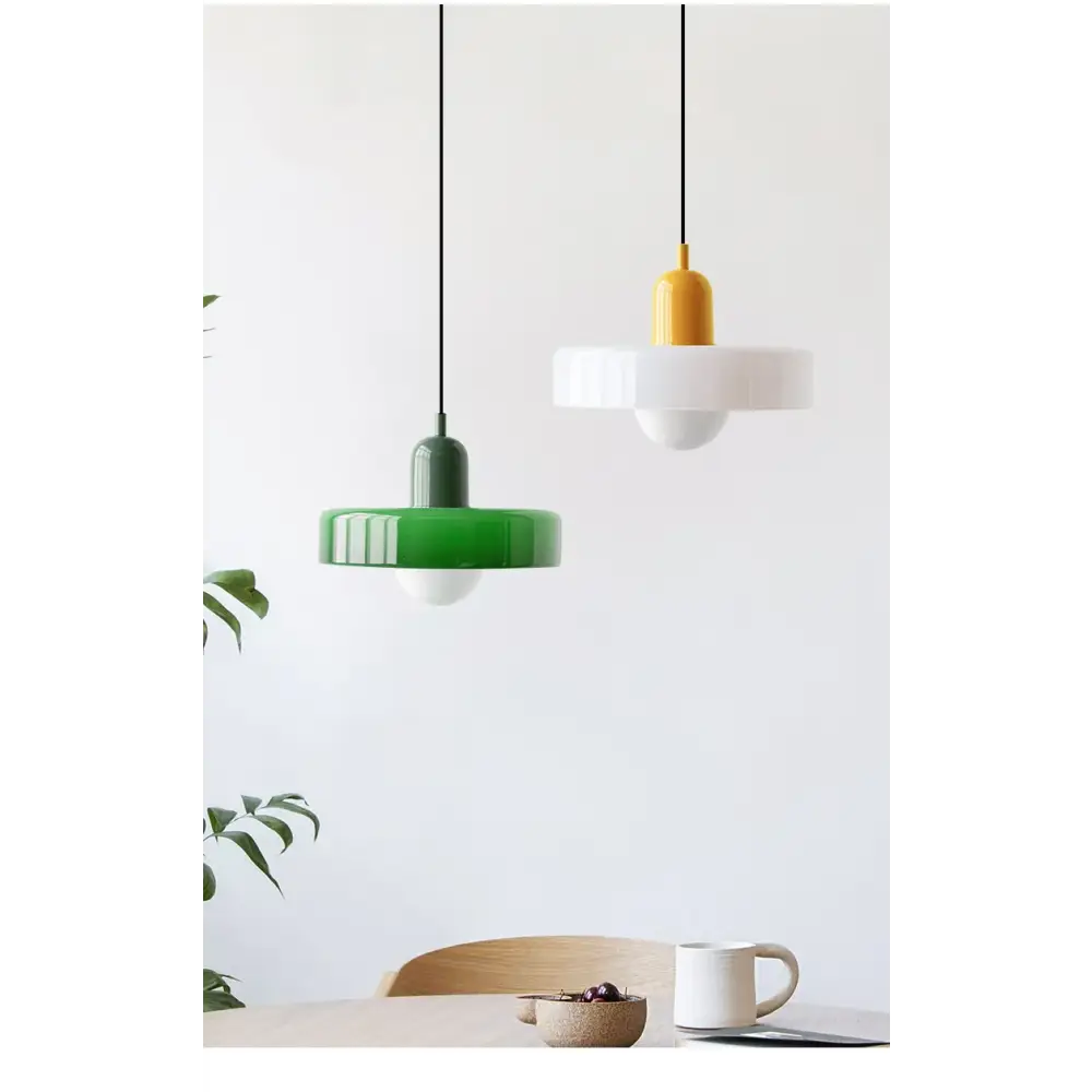 Nordic Retro Macaron Glass Pendant Light - Lighting