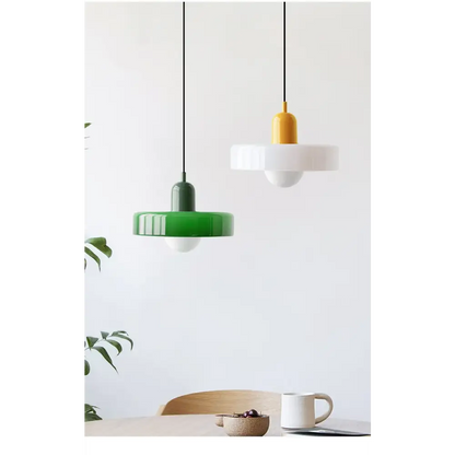 Nordic Retro Macaron Glass Pendant Light - Lighting