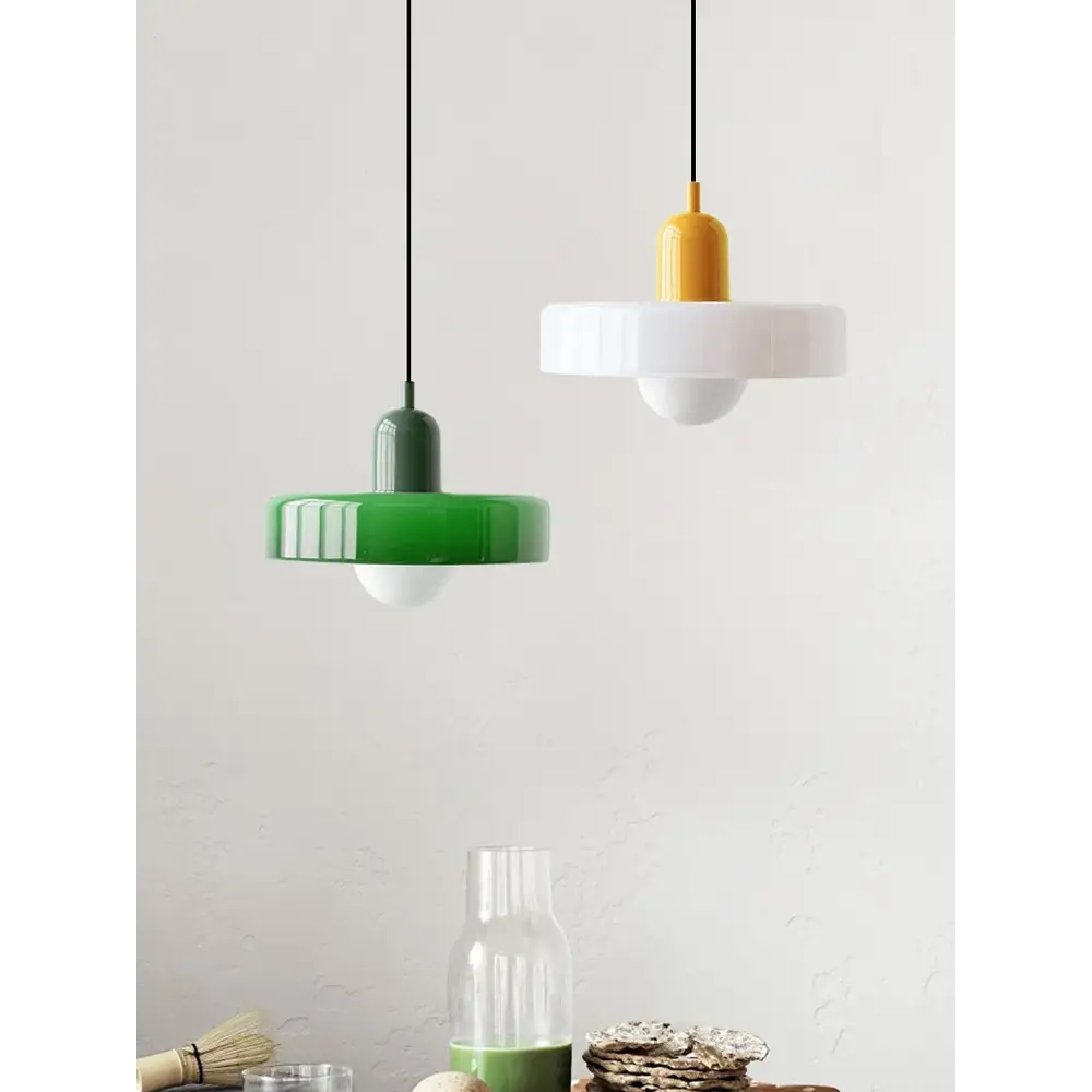 Nordic Retro Macaron Glass Pendant Light - Lighting