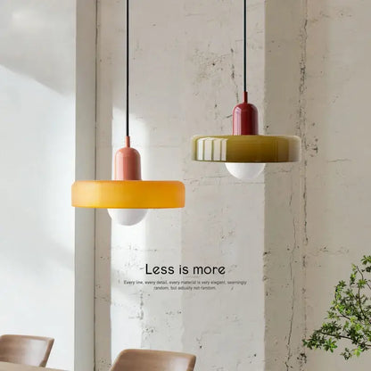 Nordic Retro Macaron Glass Pendant Light - Lighting