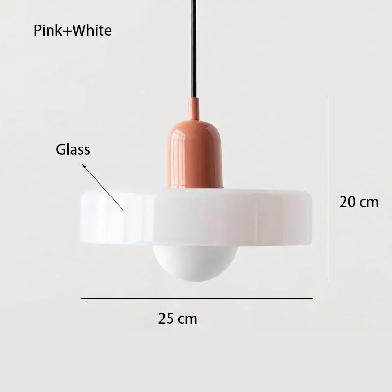 Nordic Retro Macaron Glass Pendant Light - A3 / 110v - Lighting