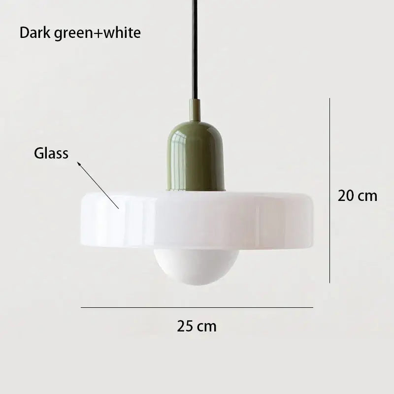 Nordic Retro Macaron Glass Pendant Light - A4 / 110v - Lighting