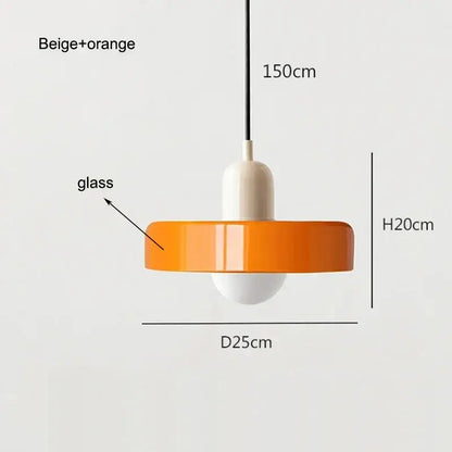 Nordic Retro Macaron Glass Pendant Light - B2 / 110v - Lighting