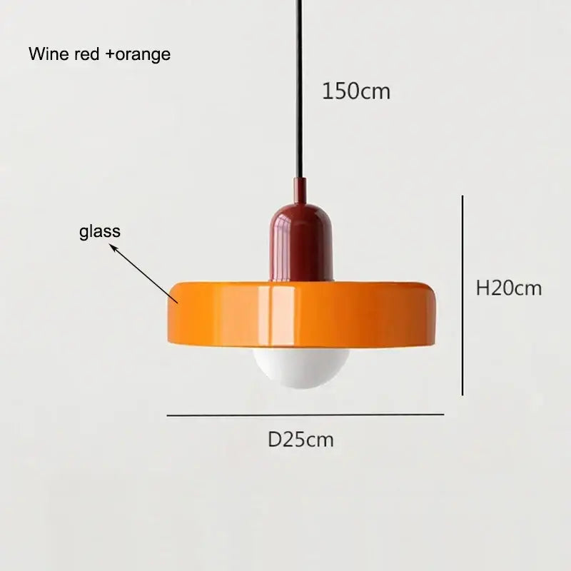 Nordic Retro Macaron Glass Pendant Light - B3 / 110v - Lighting