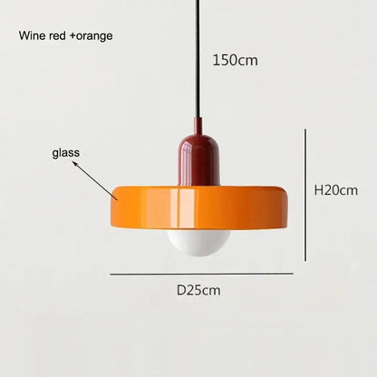 Nordic Retro Macaron Glass Pendant Light - B3 / 110v - Lighting